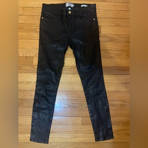 Frame Le Skinny de Jeanne leather legging pants in black 30 - Picture 4 of 14